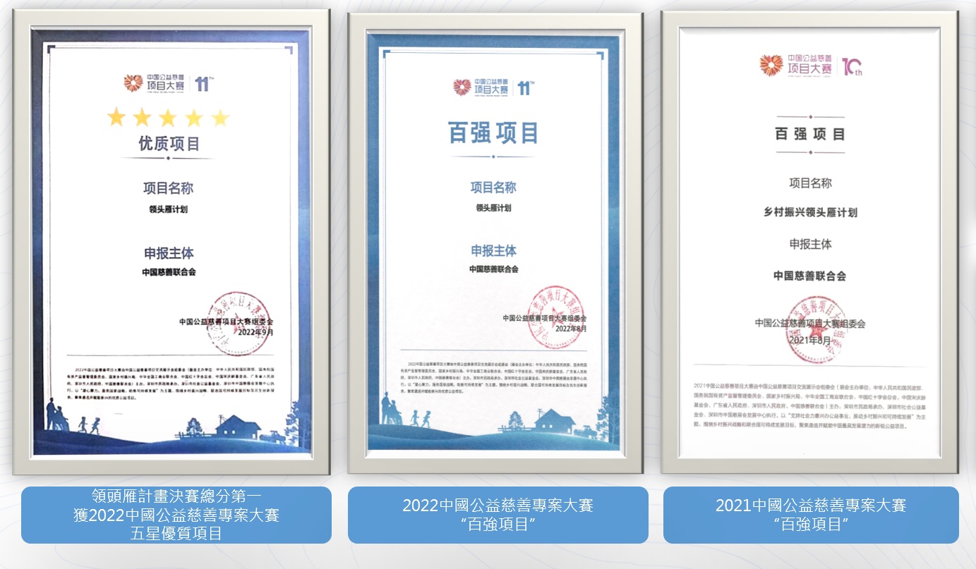 Some of the awards won by the "Leader Plan".